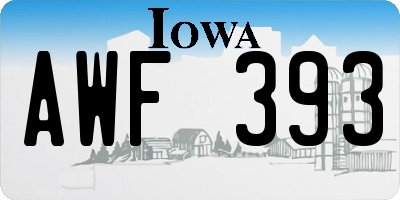 IA license plate AWF393