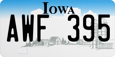 IA license plate AWF395