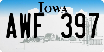 IA license plate AWF397