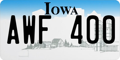 IA license plate AWF400