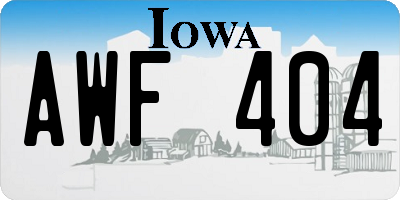 IA license plate AWF404