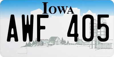 IA license plate AWF405