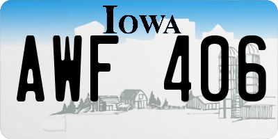 IA license plate AWF406