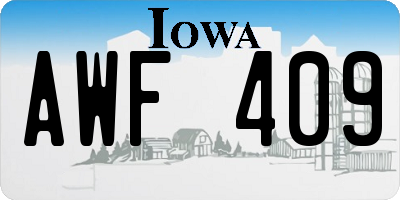 IA license plate AWF409