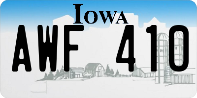 IA license plate AWF410