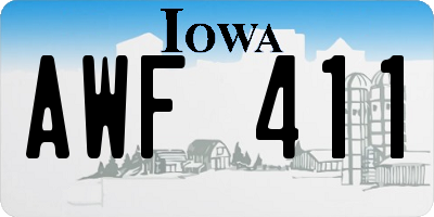 IA license plate AWF411