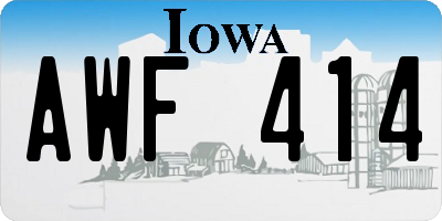 IA license plate AWF414