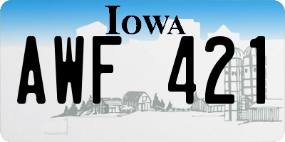 IA license plate AWF421