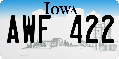 IA license plate AWF422