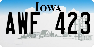 IA license plate AWF423