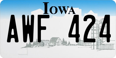 IA license plate AWF424