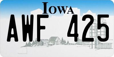 IA license plate AWF425