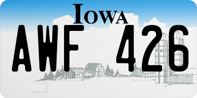 IA license plate AWF426