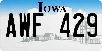 IA license plate AWF429