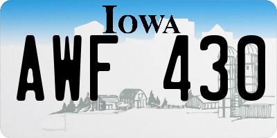 IA license plate AWF430