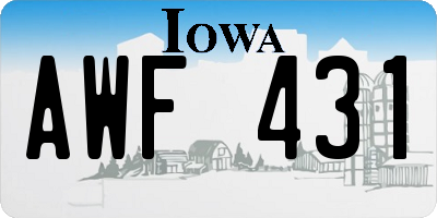 IA license plate AWF431