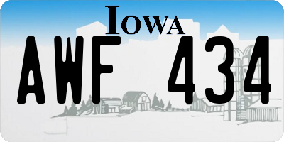 IA license plate AWF434