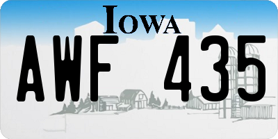 IA license plate AWF435