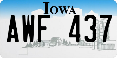 IA license plate AWF437