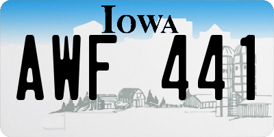 IA license plate AWF441