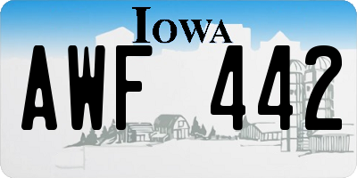 IA license plate AWF442
