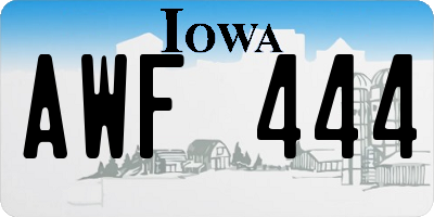 IA license plate AWF444