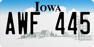 IA license plate AWF445