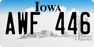 IA license plate AWF446