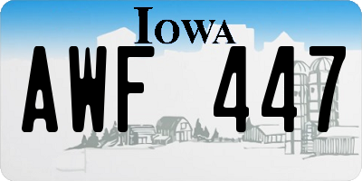 IA license plate AWF447