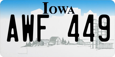IA license plate AWF449