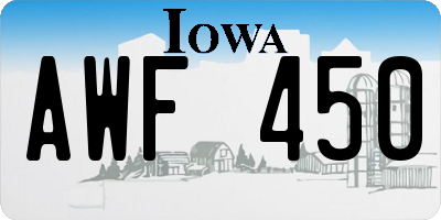 IA license plate AWF450