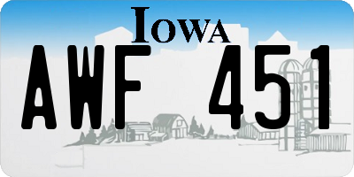 IA license plate AWF451