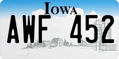 IA license plate AWF452