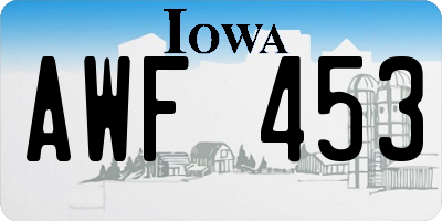 IA license plate AWF453