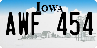 IA license plate AWF454