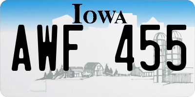 IA license plate AWF455