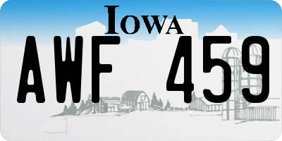 IA license plate AWF459
