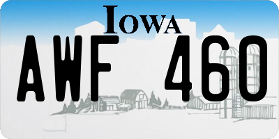 IA license plate AWF460