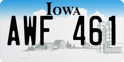 IA license plate AWF461