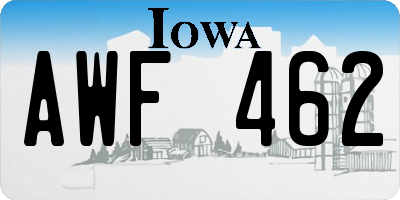 IA license plate AWF462