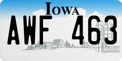 IA license plate AWF463
