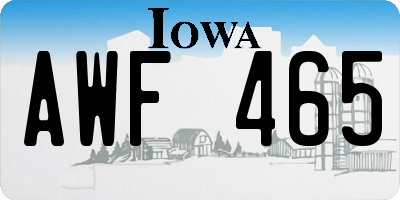IA license plate AWF465