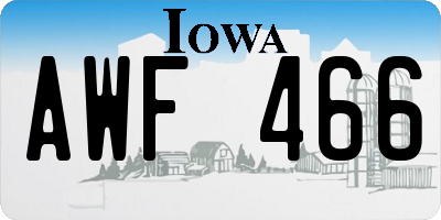 IA license plate AWF466