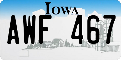 IA license plate AWF467