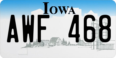 IA license plate AWF468