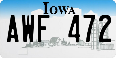 IA license plate AWF472