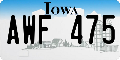 IA license plate AWF475