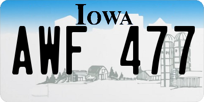 IA license plate AWF477
