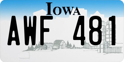 IA license plate AWF481