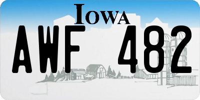 IA license plate AWF482